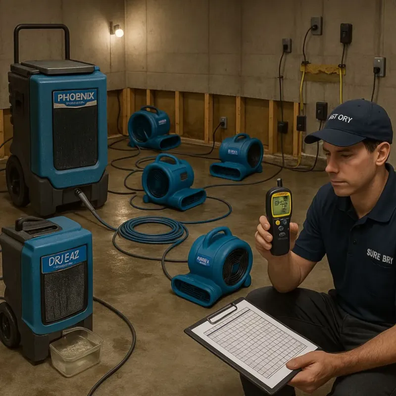 Structural Drying and Dehumidification process in Trafford, PA
